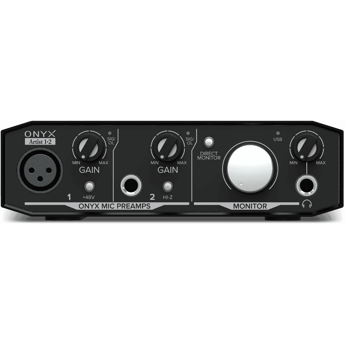 Mackie Onyx Artist 1.2 USB Audio Interface | 2 Ins/2 Outs | Includes Recording Software and Plugins | Perfect for Singer-Songwriters