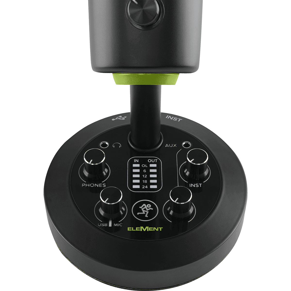 Mackie EM-CHROMIUM USB Condenser Microphone with 2-channel Mixer | 4 Selectable Polar Patterns | 1/4" Instrument Input | 1/8" Stereo Input | Headphone Output | 16-bit/48kHz Conversion