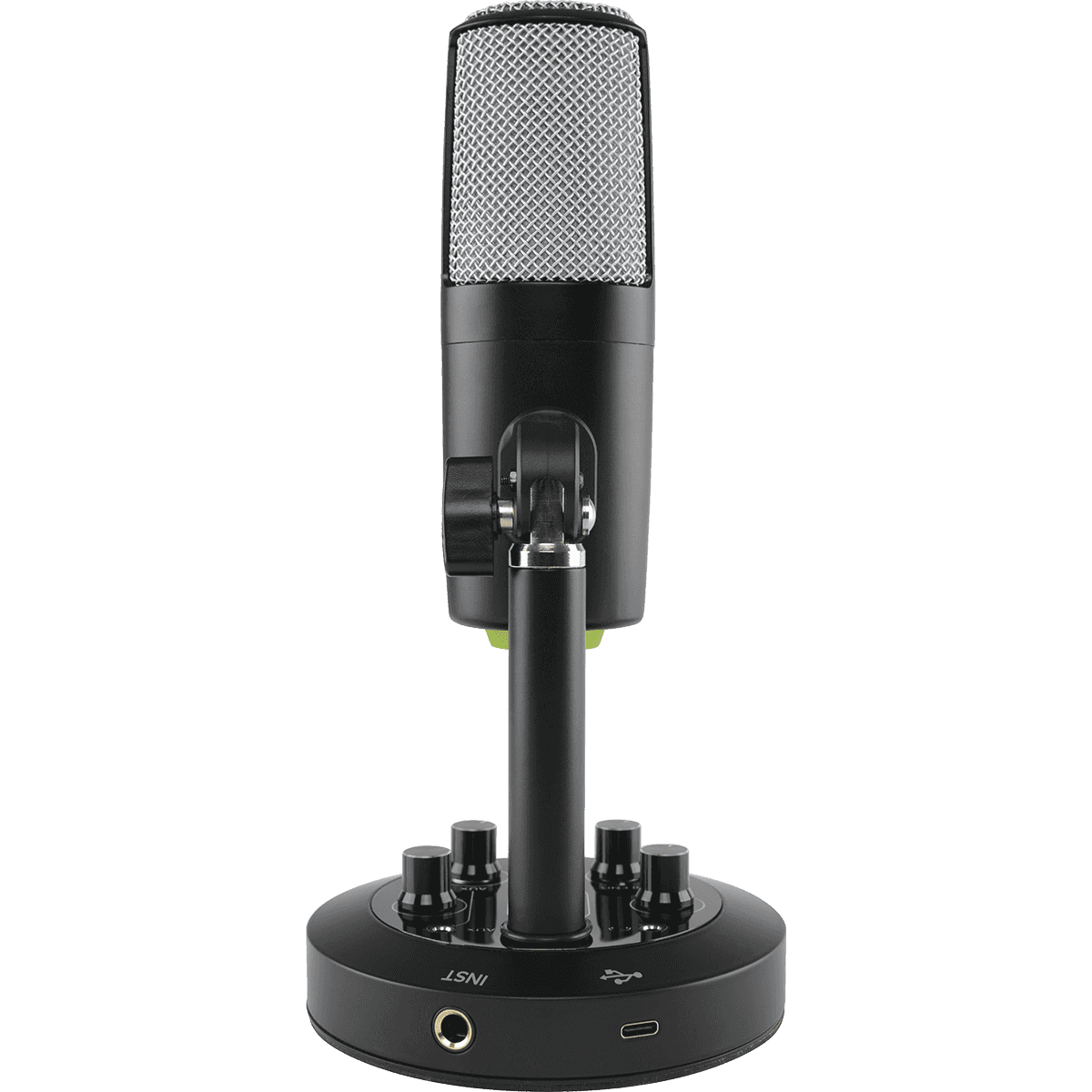 Mackie EM-CHROMIUM USB Condenser Microphone with 2-channel Mixer | 4 Selectable Polar Patterns | 1/4" Instrument Input | 1/8" Stereo Input | Headphone Output | 16-bit/48kHz Conversion