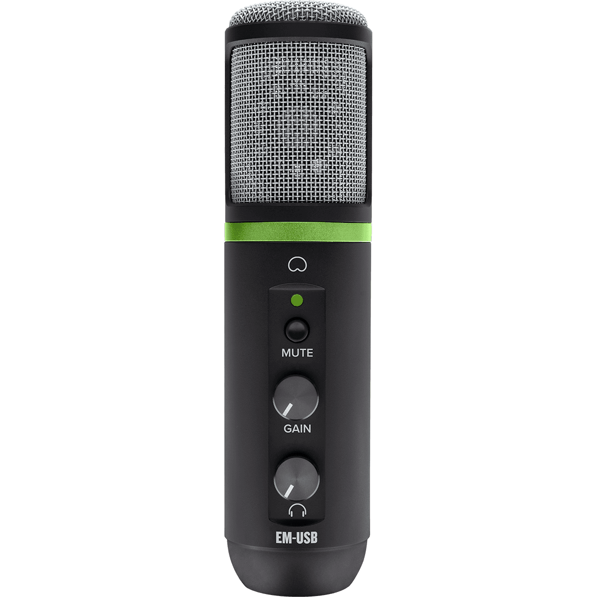 Mackie EM-USB USB Condenser Microphone | USB Microphone with Gain, Mute, and Headphone Volume Controls | Tabletop Tripod | Microphone Clip | Including Recording Software