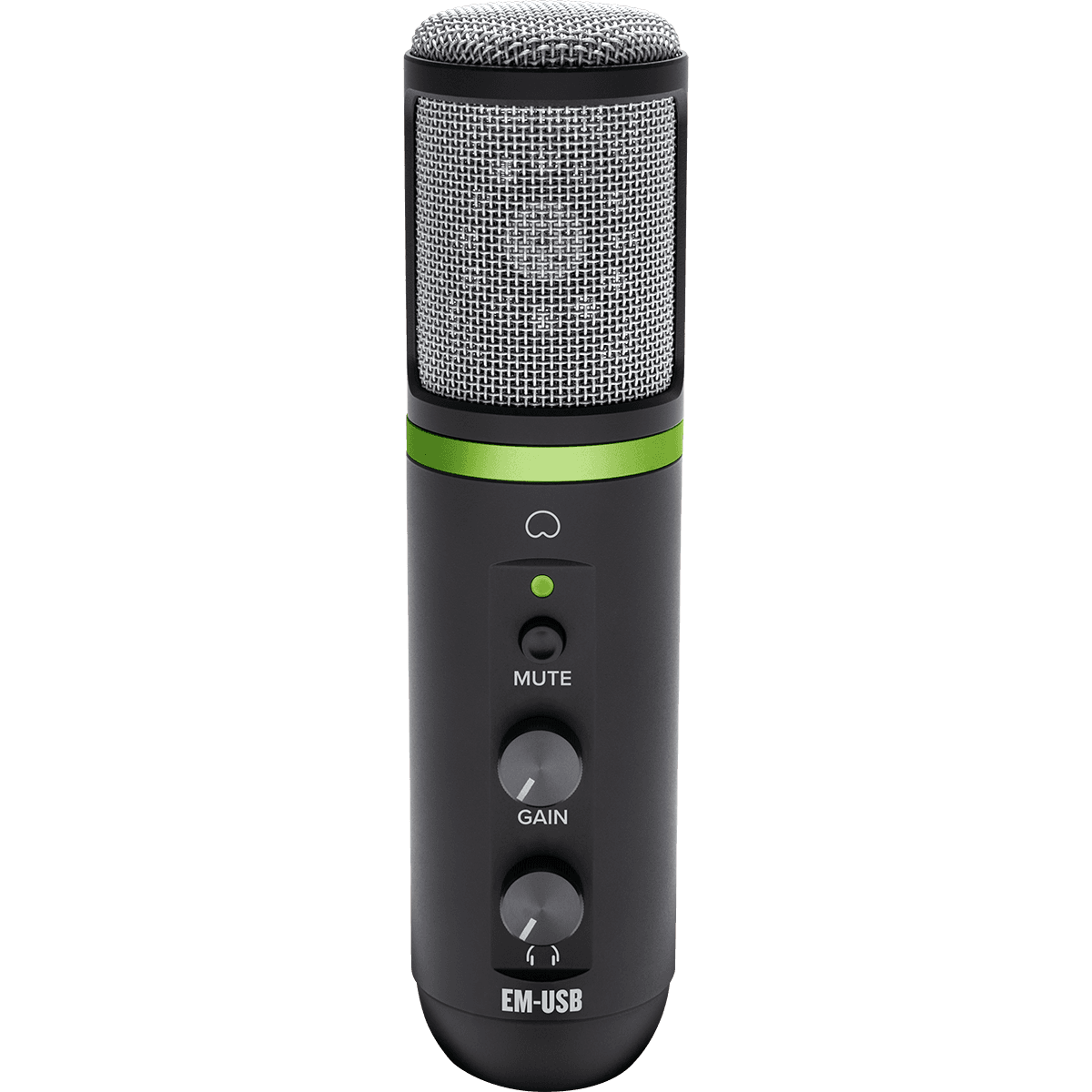 Mackie EM-USB USB Condenser Microphone | USB Microphone with Gain, Mute, and Headphone Volume Controls | Tabletop Tripod | Microphone Clip | Including Recording Software