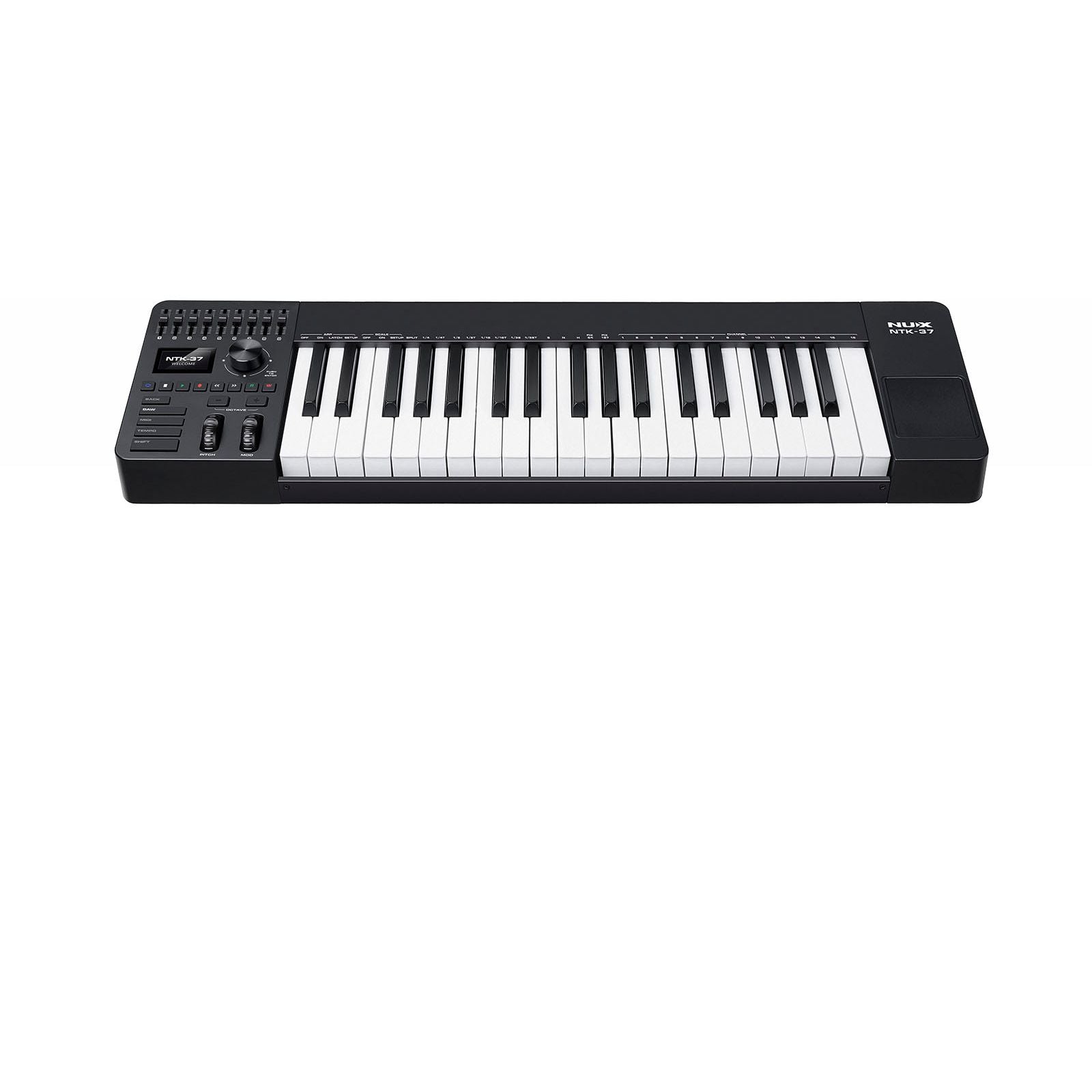 NUX NTK-37 MIDI Master Keyboard | 37-Key Keyboard with 9 Faders and 8 Potentiometers | Included Software