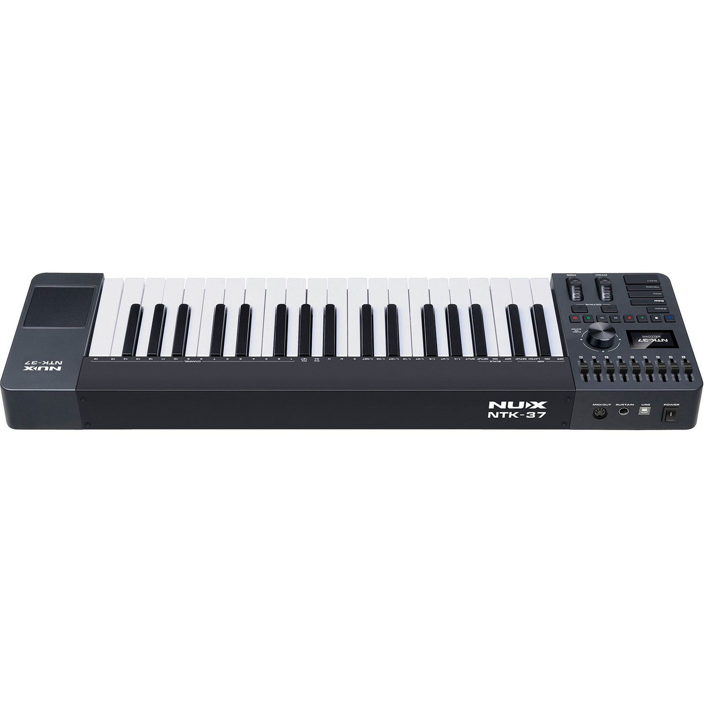 NUX NTK-37 MIDI Master Keyboard | 37-Key Keyboard with 9 Faders and 8 Potentiometers | Included Software