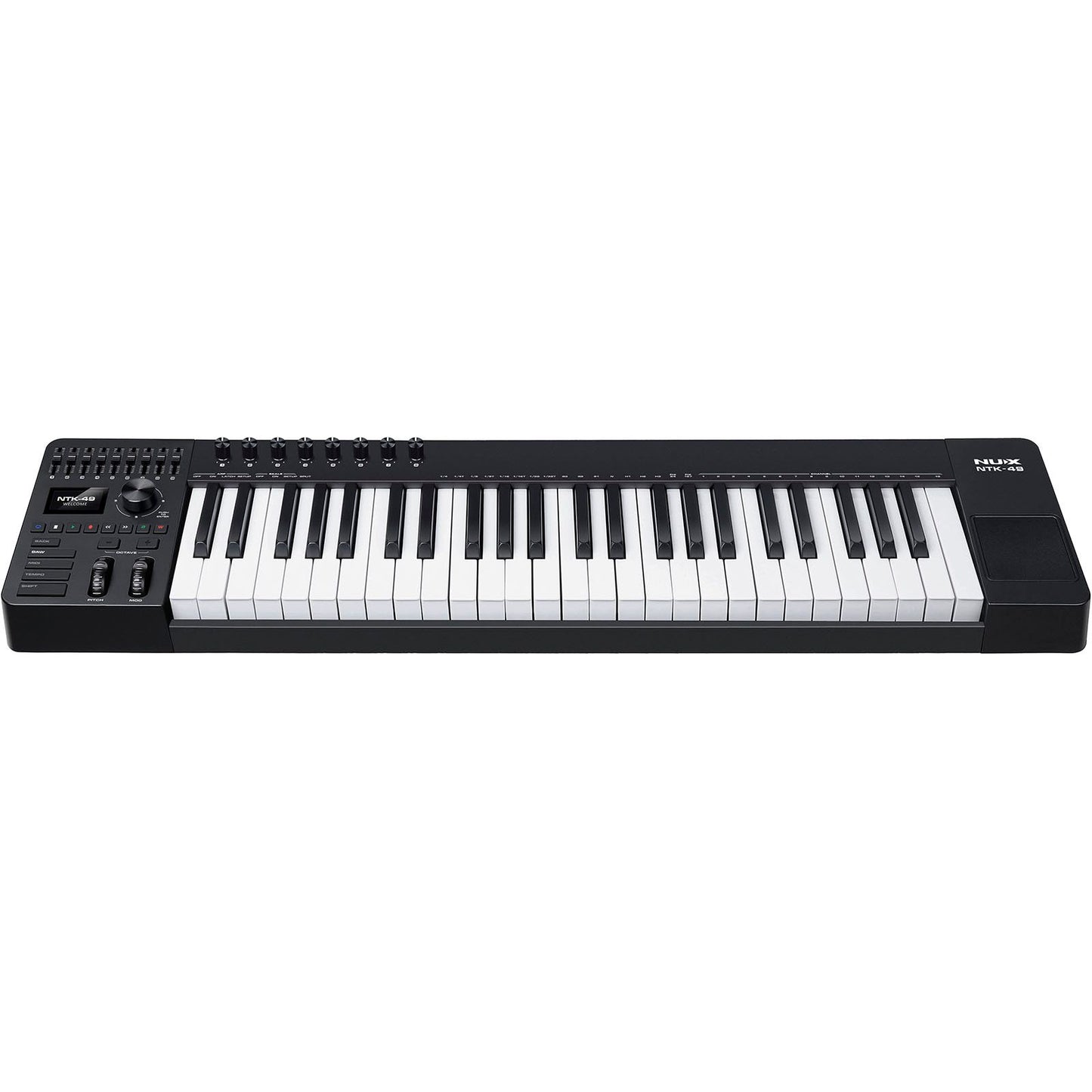 NUX NTK-49 MIDI Master Keyboard | 49-Key Keyboard with 9 Faders and 8 Potentiometers | Included Software