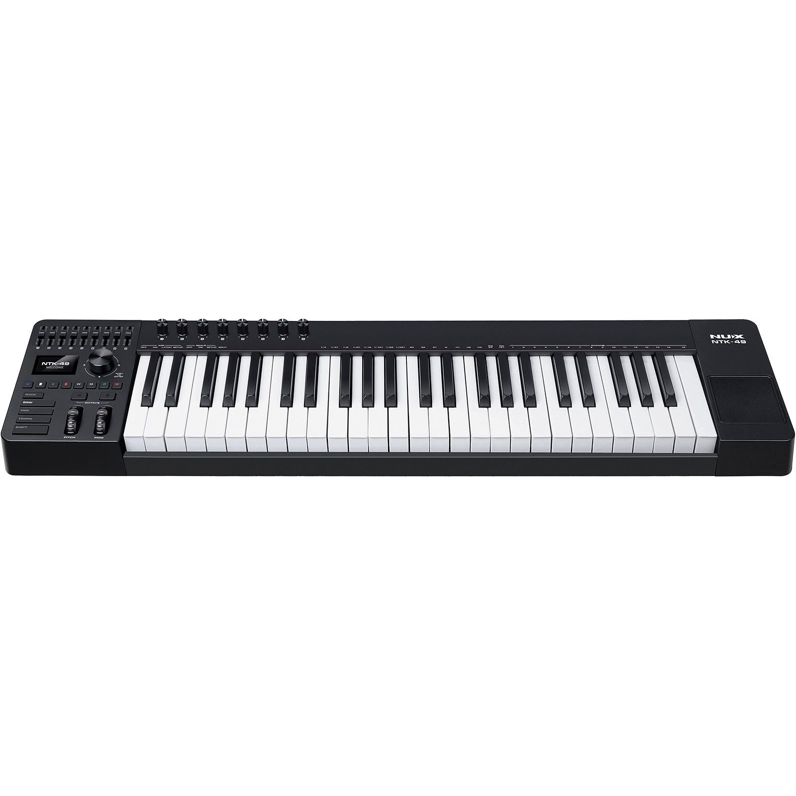 NUX NTK-49 MIDI Master Keyboard | 49-Key Keyboard with 9 Faders and 8 Potentiometers | Included Software