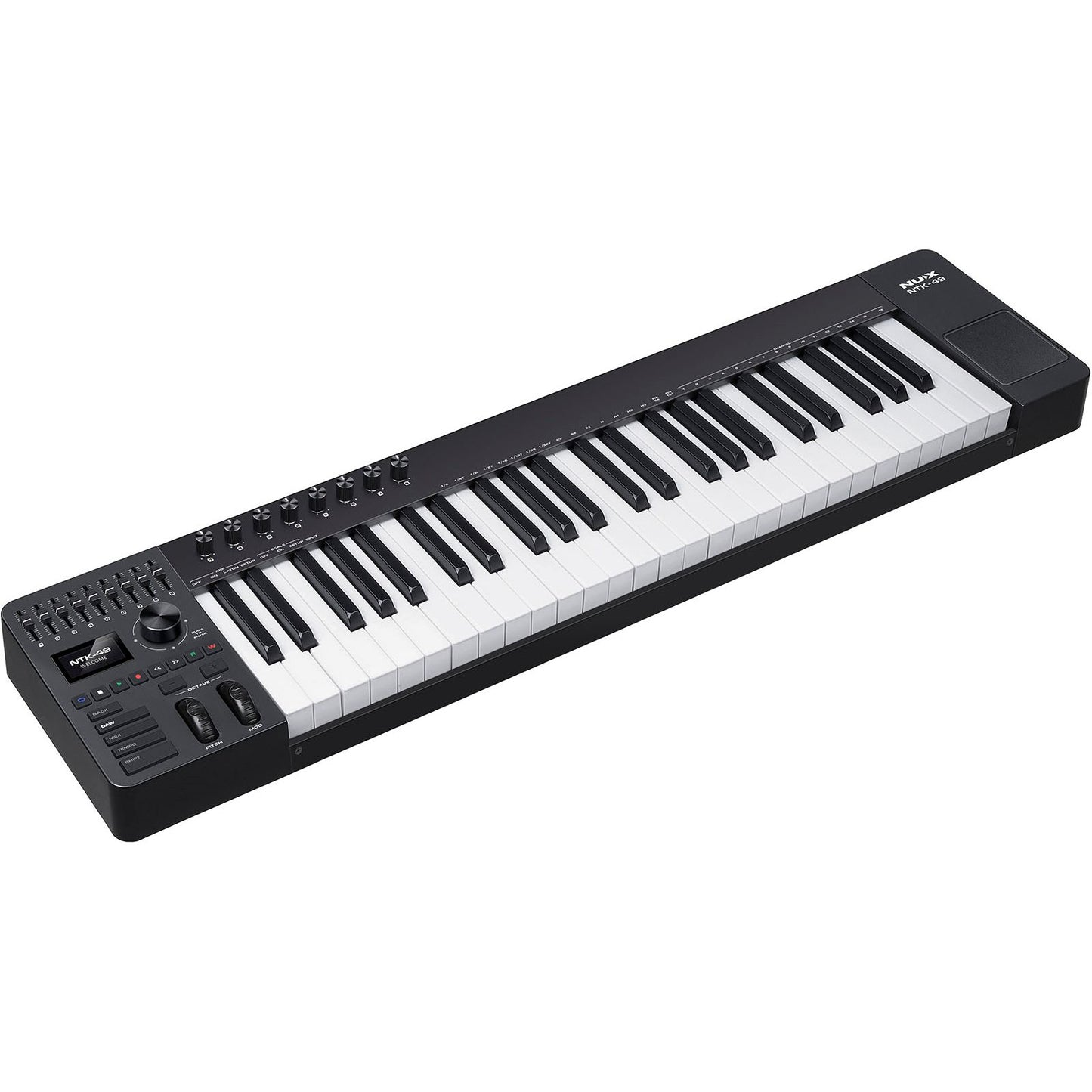 NUX NTK-49 MIDI Master Keyboard | 49-Key Keyboard with 9 Faders and 8 Potentiometers | Included Software