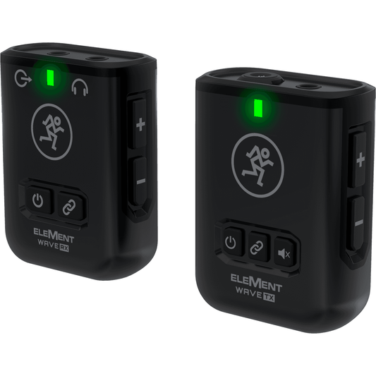 Mackie EleMent Wave LAV Wireless Microphone System | Transmitter & Receiver | Built-in Electret Microphone | Lavalier Microphone | Case & Accessories