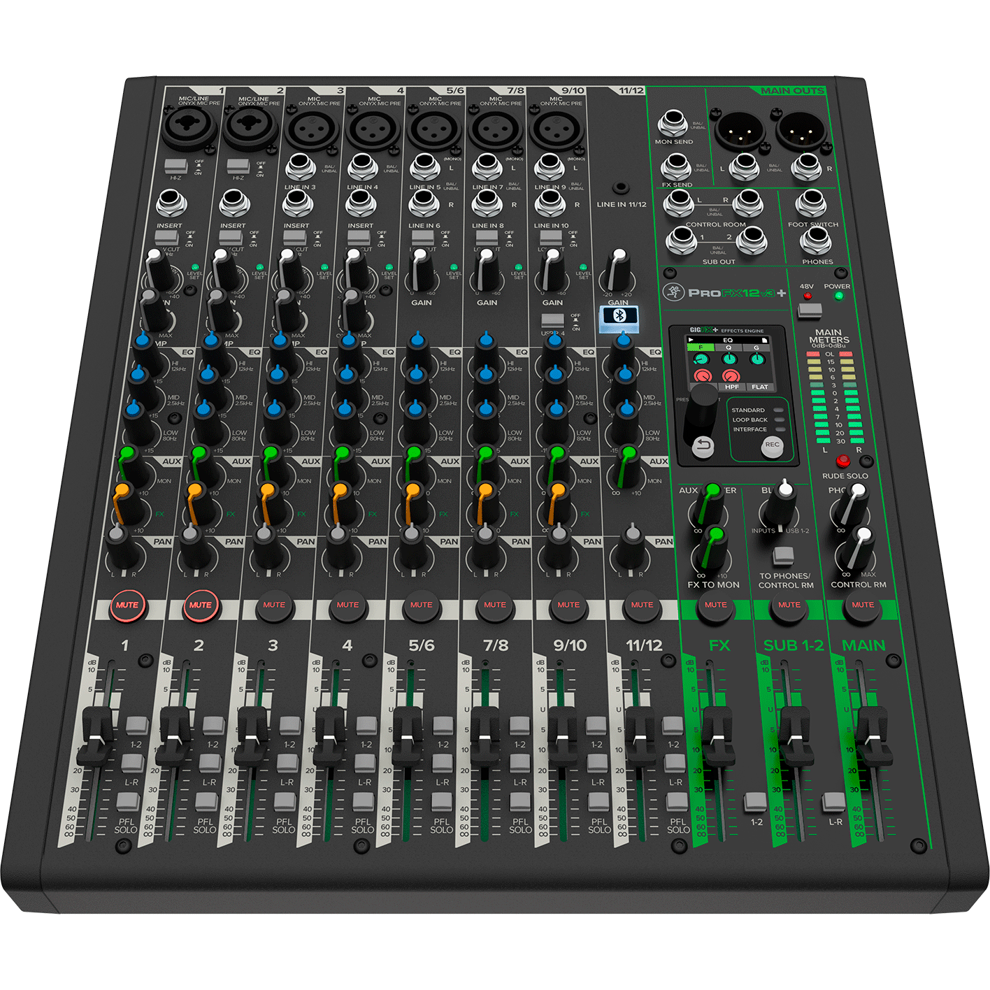 Mackie PROFX12V3+ 12-Channel Analog Mixer | Pro Effects and Digital EQ | Bluetooth