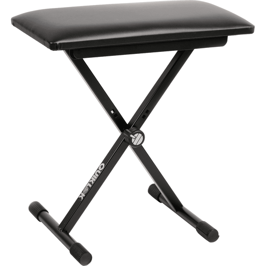 QuikLok BX9 Black Piano Bench with Leather Seat and Adjustable Height | TQM BX9