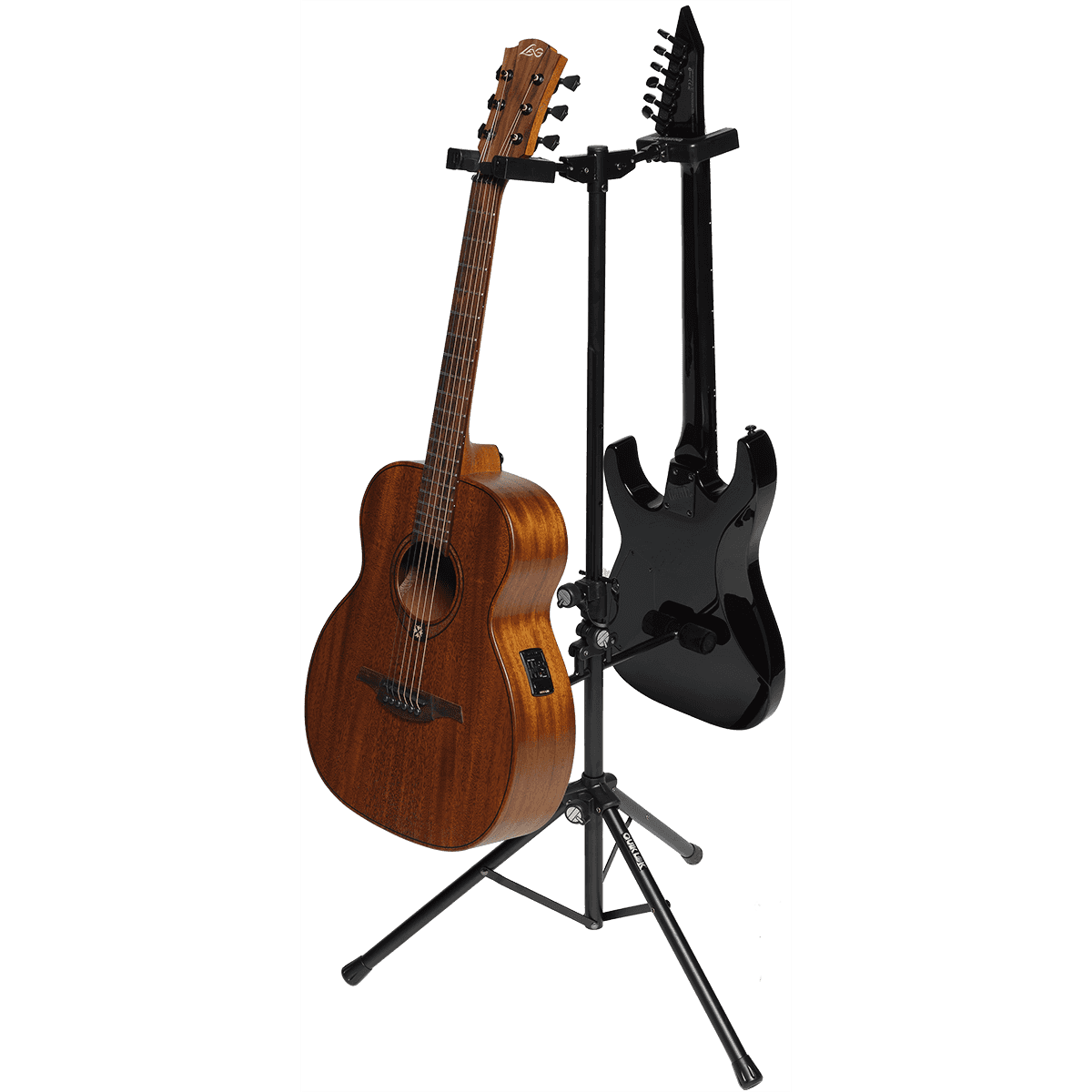 Double Universal Guitar Stand with Self-Locking System by Quik Lok | Foldable and Height Adjustable