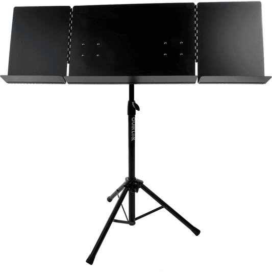 Quik Lok MS/320 Foldable Sheet Music Stand | Heavy Duty Steel Construction | Foldable Music Holder 48cm - 98cm Wide | Black