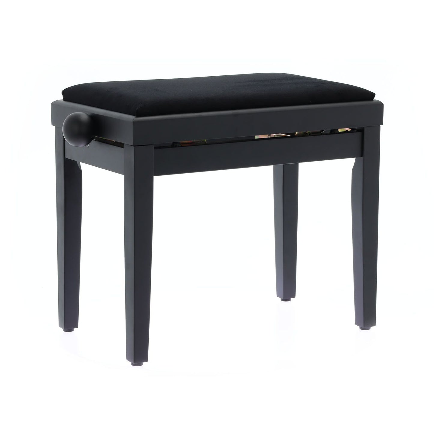 Quiklok PB010BKS Velvet Piano Bench | Adjustable Height | Matte Black