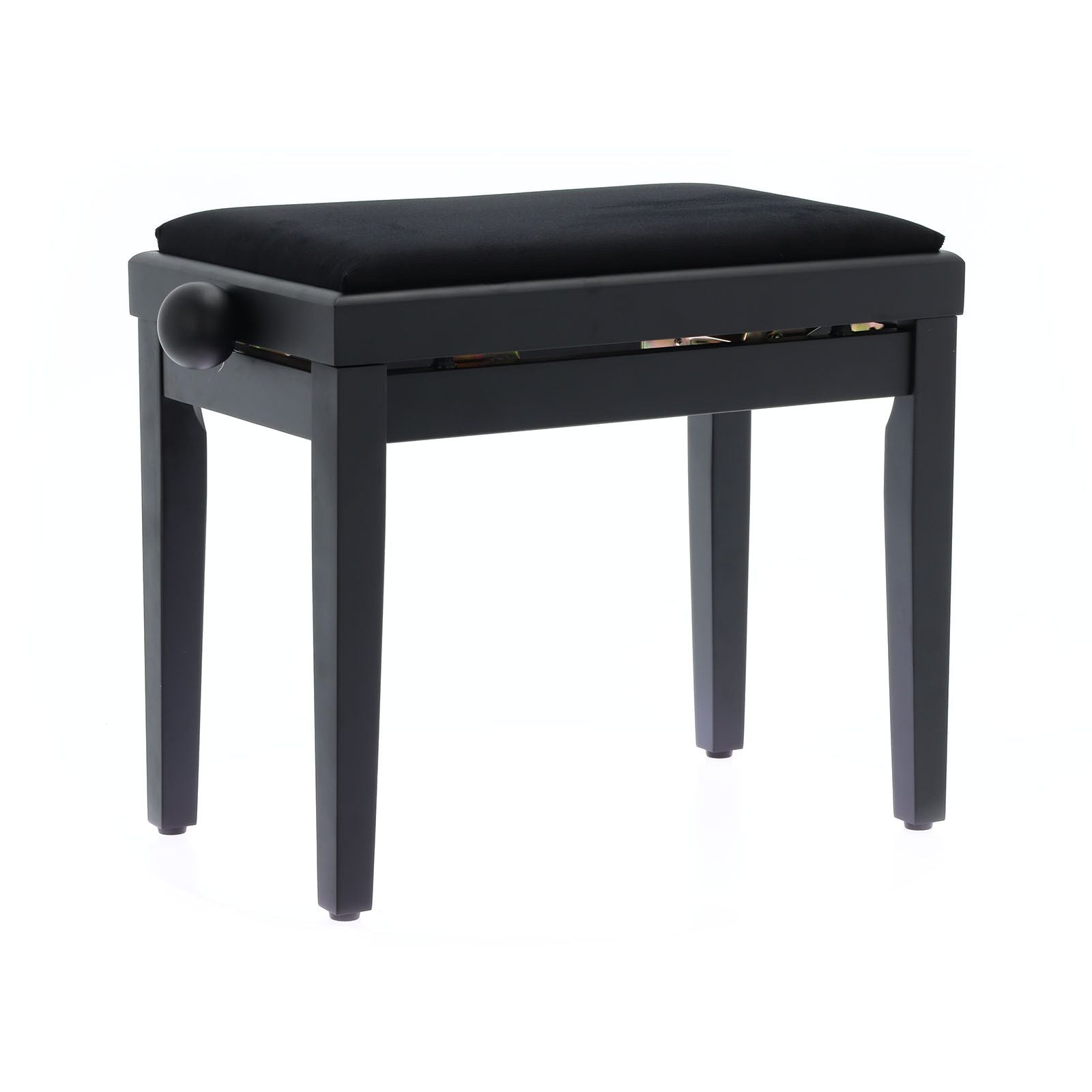Quiklok PB010BKS Velvet Piano Bench | Adjustable Height | Matte Black