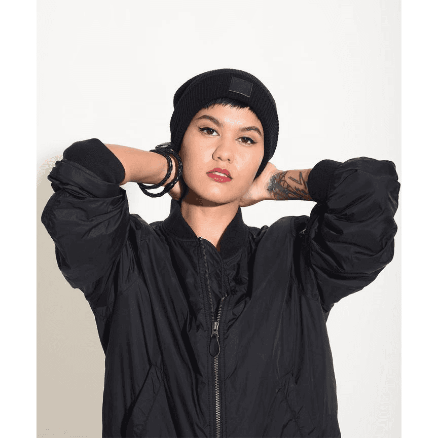 Marshall Black Wool Beanie Hat - One Size Fits All​