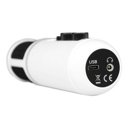 Mackie EM-USB Arctic White USB Condenser Microphone | Limited Edition | USB Microphone with Gain, Mute, and Headphone Volume Controls | Tabletop Tripod | Microphone Clip | Including Recording Software