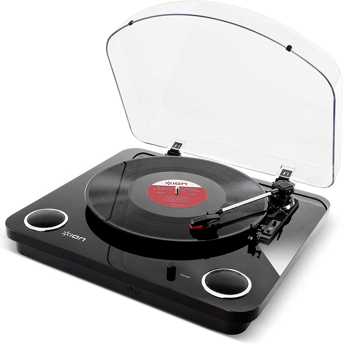 ION Audio Max LP BLACK - Vinyl Record Player with Built In Speakers in Gloss Black