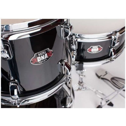 NATAL DNA US Fusion Black Drum Kit | 5 Piece Acoustic Drum Kit, Drum Stool and Sticks Included