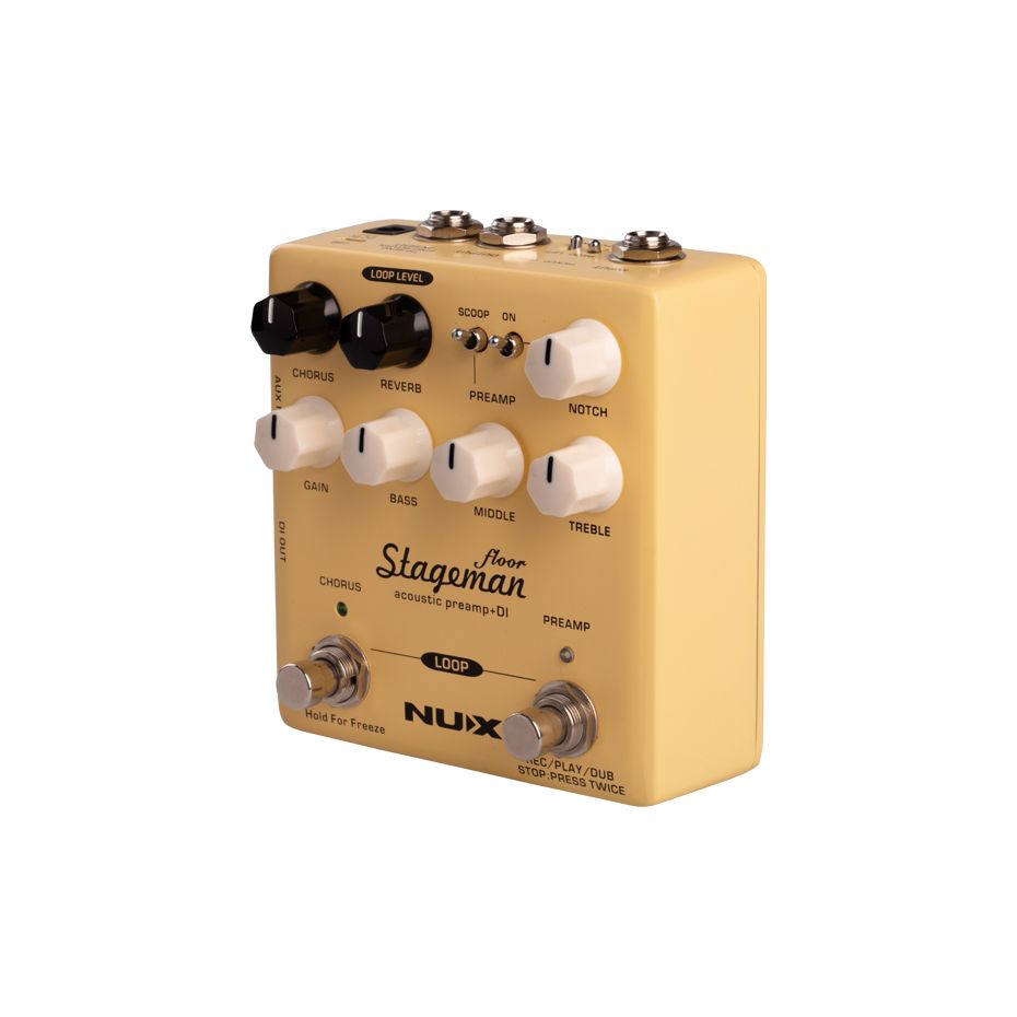 NUX Stageman Floor Acoustic Preamp & DI Guitar Effects Pedal | MNU STAGEMAN-FLOOR by NUX | NAP-5