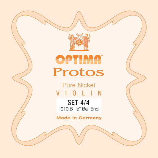Optima Protos 1010B  4/4 Violin String Set | Pure Nickel | e" Ball End