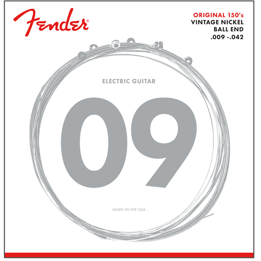 Guitar Strings ORIGINAL 150'S by Fender | 9-42 | Pure Nickel | Ball End